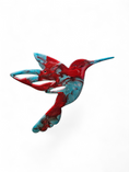 Charger l'image dans la visionneuse de la galerie, Vibrant Shimmer Hummingbird Wall Art – Handcrafted Resin on Wood (10.5" x 8.5")
