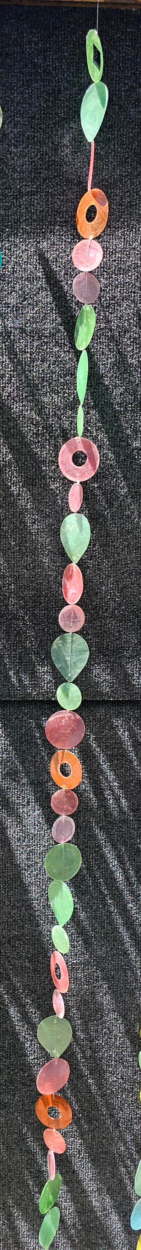 Capiz Shell Strands in Pinks and Greens 72 Inches Bougainvillea