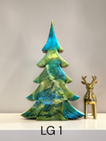 Load image into Gallery viewer, Handcrafted Tabletop Christmas Tree | Luxury Statement Piece | Tealish-Turquoise Blue, Green & Silver
