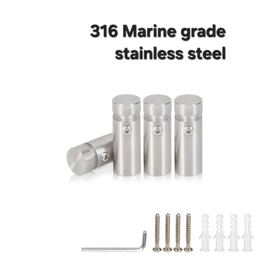 1/2" Round Sign Standoffs: 316 Marine Grade Stainless & Anodized Aluminum - Tamper Resistant Options