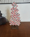 Load image into Gallery viewer, Handmade Herringbone Patterned Acrylic Retro Mid Century Modern Christmas Tree
