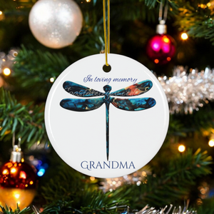 Ceramic Ornaments Dragonfly Memorial Personalized Original Art Ornament