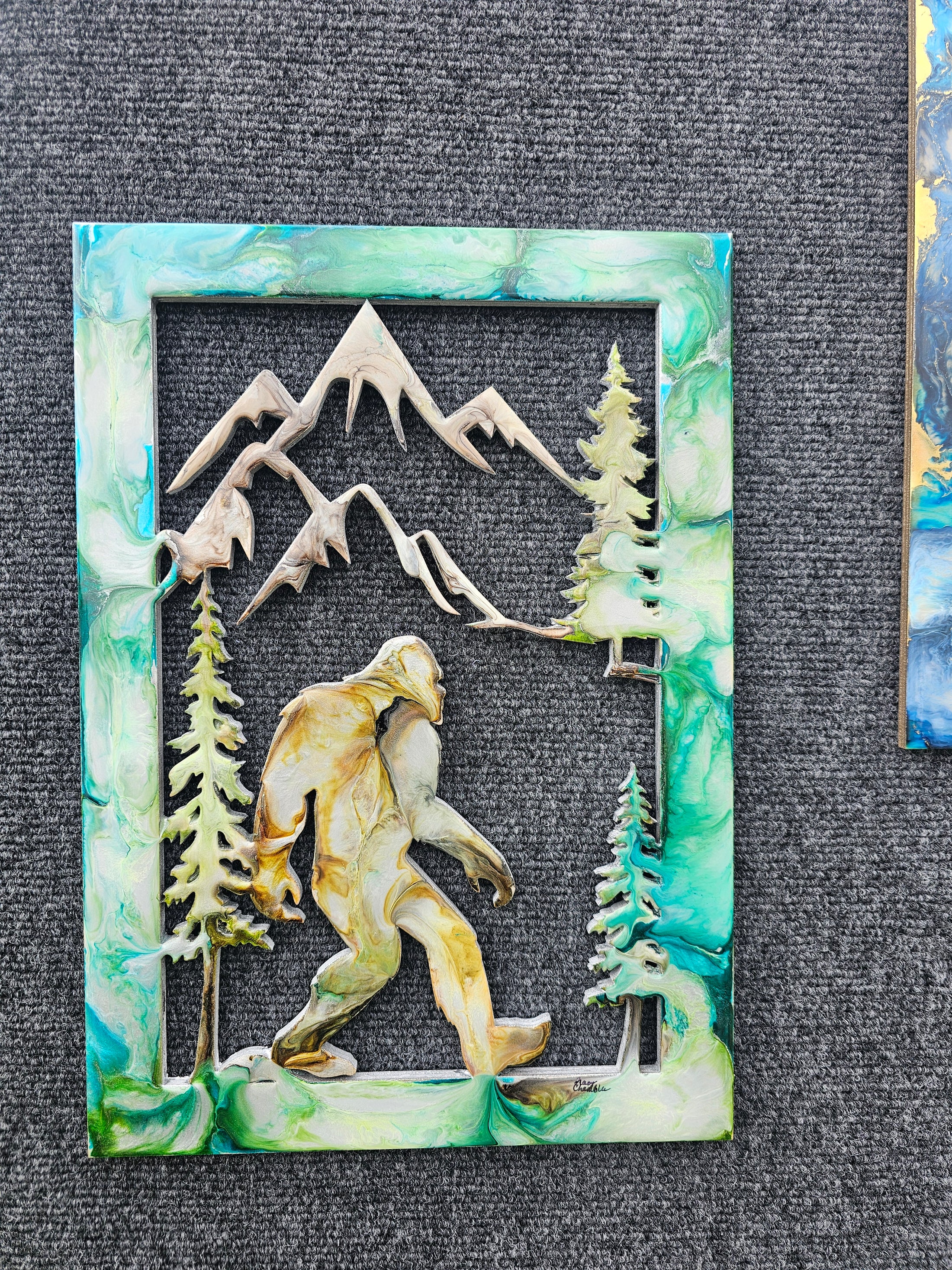 Bigfoot Northwest Sasquatch Resin and Wood Wall Decor